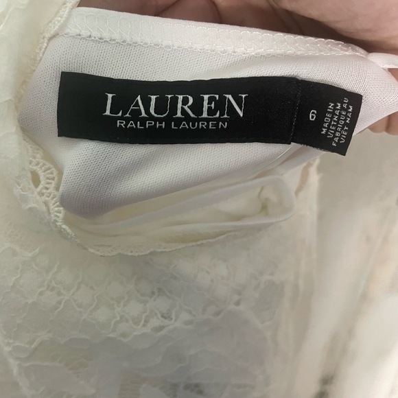 Lauren Ralph Lauren White Lace Eyelet Dress Lined size 6 NWT Coastal‎ Cowgirl - Picture 6 of 10